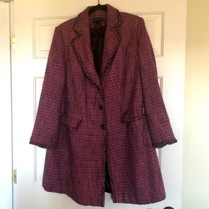 Lane Bryant Fully Lined Three-Button Tweed Jacket